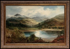 Large Scottish Highland Loch Landscape Signed Oil Painting