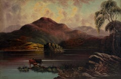Scottish Highland Landscape of Cows & Kilchurn Castle from Rob Roy's Lookout