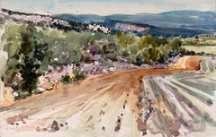 Towards Saint Saturnin French Country Road Through Fields and Hills Landscape