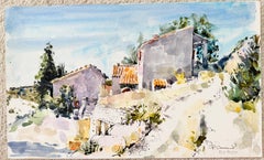 Towards Bonnieux Provençal Hillside Houses and Terracotta Roofs Landscape
