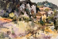 Autumnal French Hillside House Surrounded by Trees and Rocky Countryside