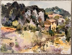 Autumnal French Hillside House Surrounded by Trees and Rocky Countryside
