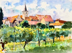 Mittelbergheim im Elsass – Dorf und Weinberge: Sommerlandschaften wie aus einem Aquarell