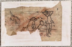 Dessin au crayon représentant des personnages se détendant sur une plage française
