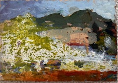 Expressive Mountain Landscape with Trees and a Rural House