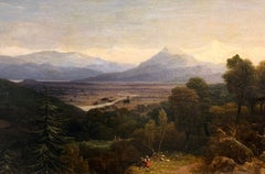 Wunderschöne viktorianische Gemäldefiguren inmitten einer weitläufigen Hochland-Berglandschaft