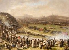 Very Rare & Important Scottish Historical Oil Painting Royal Review Edinburgh