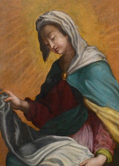 18th Century Spanish Old Master Oil Painting of the Madonna Virgin Mary