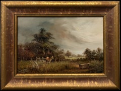 Traditional English Country Landscape with Horse & Old Water Trough Landscape