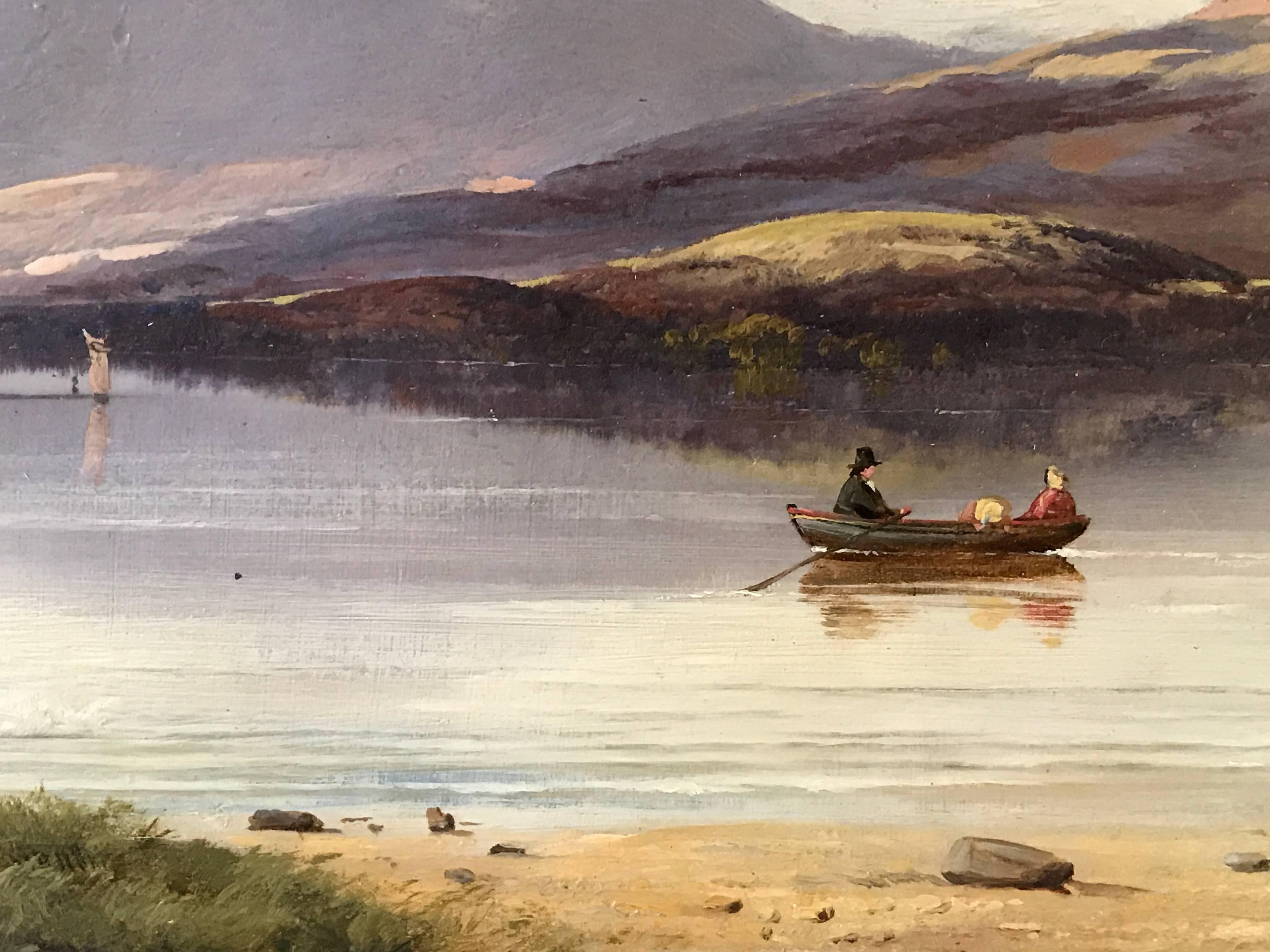 Loch Lomond Large Original Victorian Oil Painting 1