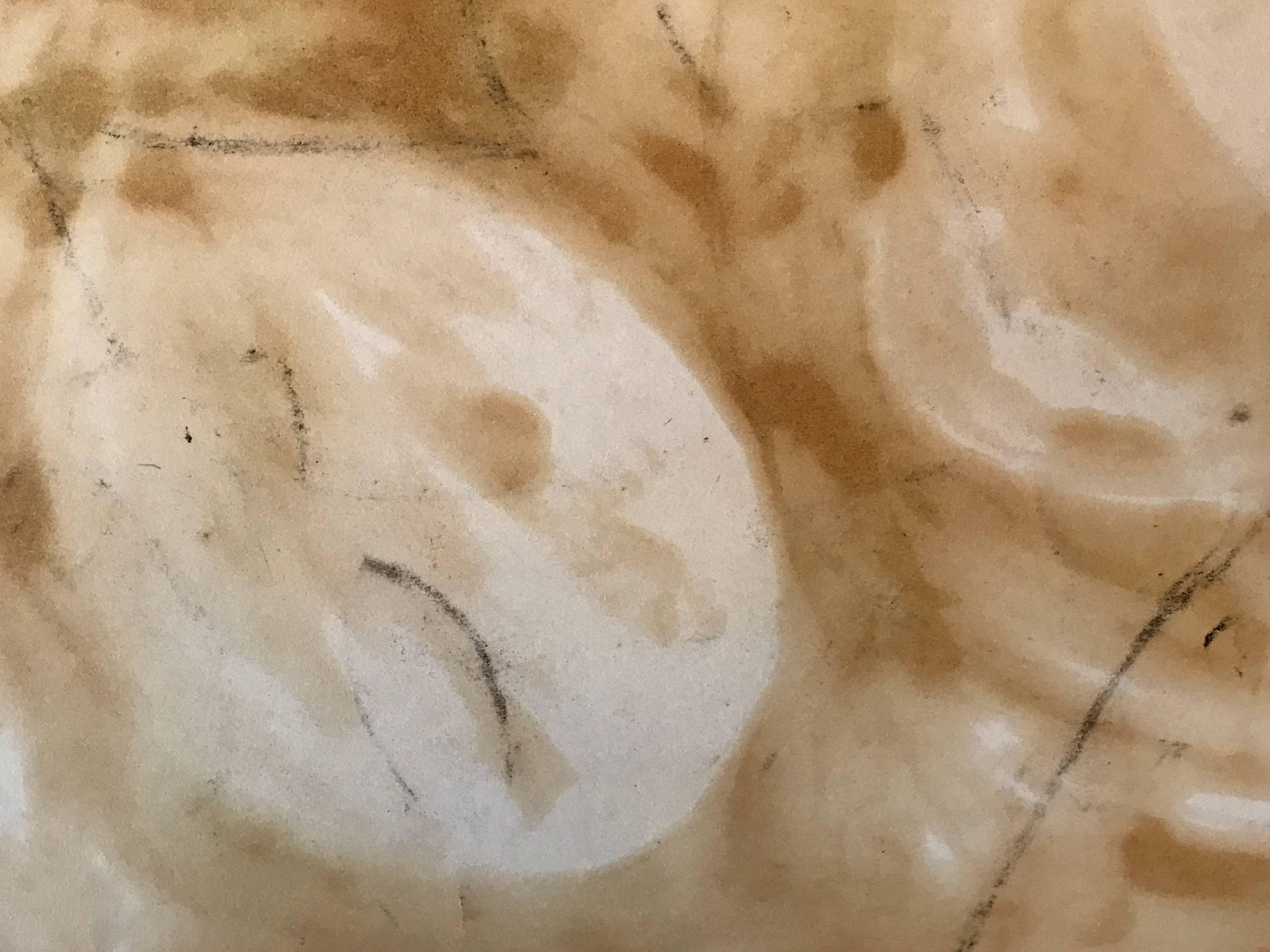 Pittura astratta britannica originale degli anni '60, rossi e gialli - Abstract Painting Marrone di Unknown