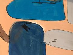 Mid 20th Century British Abstract Painting Blues & Pinks