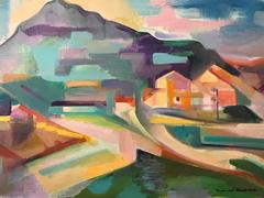 French Fauvist Oil Painting Provencal Landscape with House