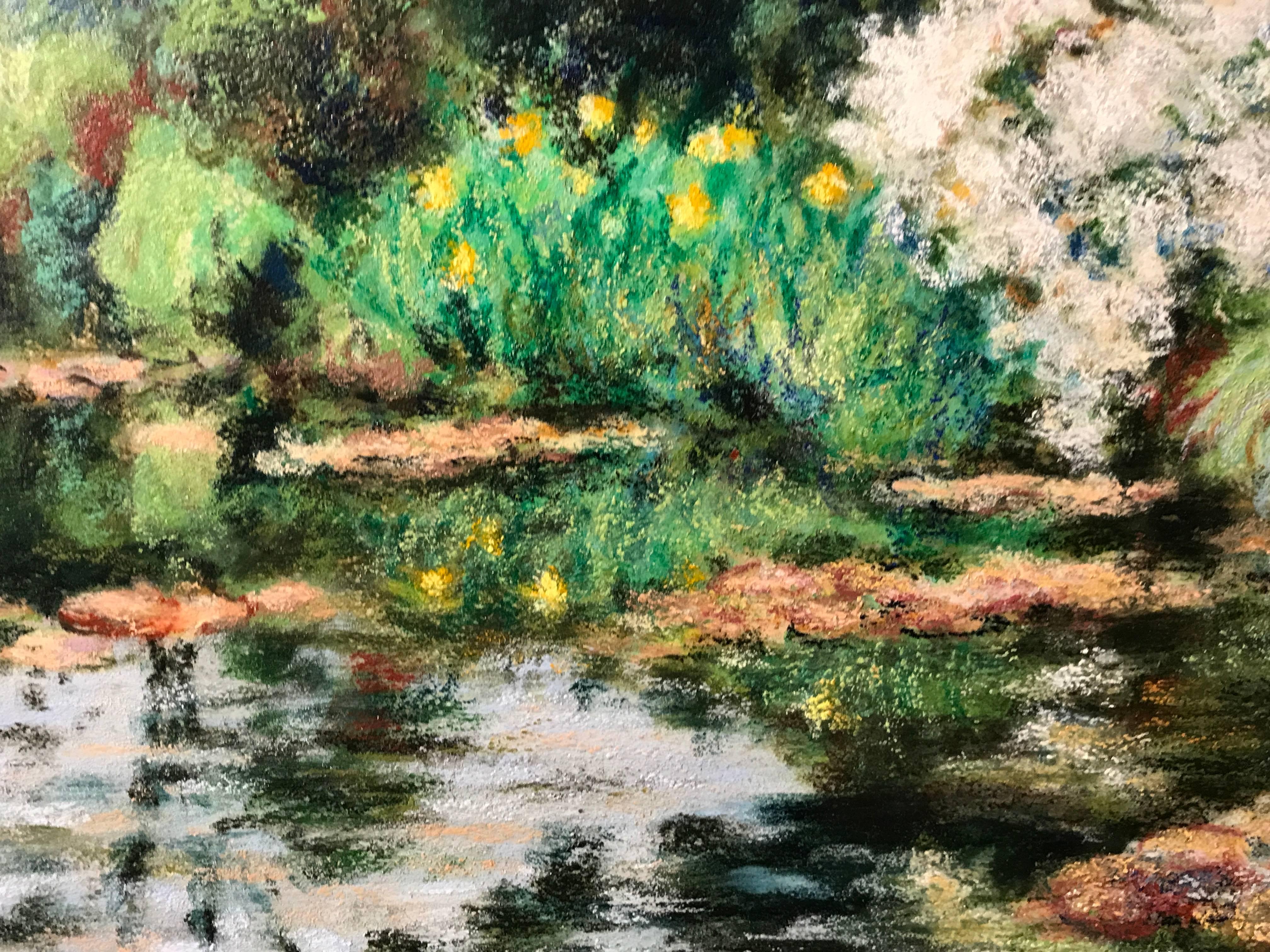 Monet's Waterlily Pond at Giverny 'L'ete a Giverny' - Impressionist Painting by Maria Bell-Salter