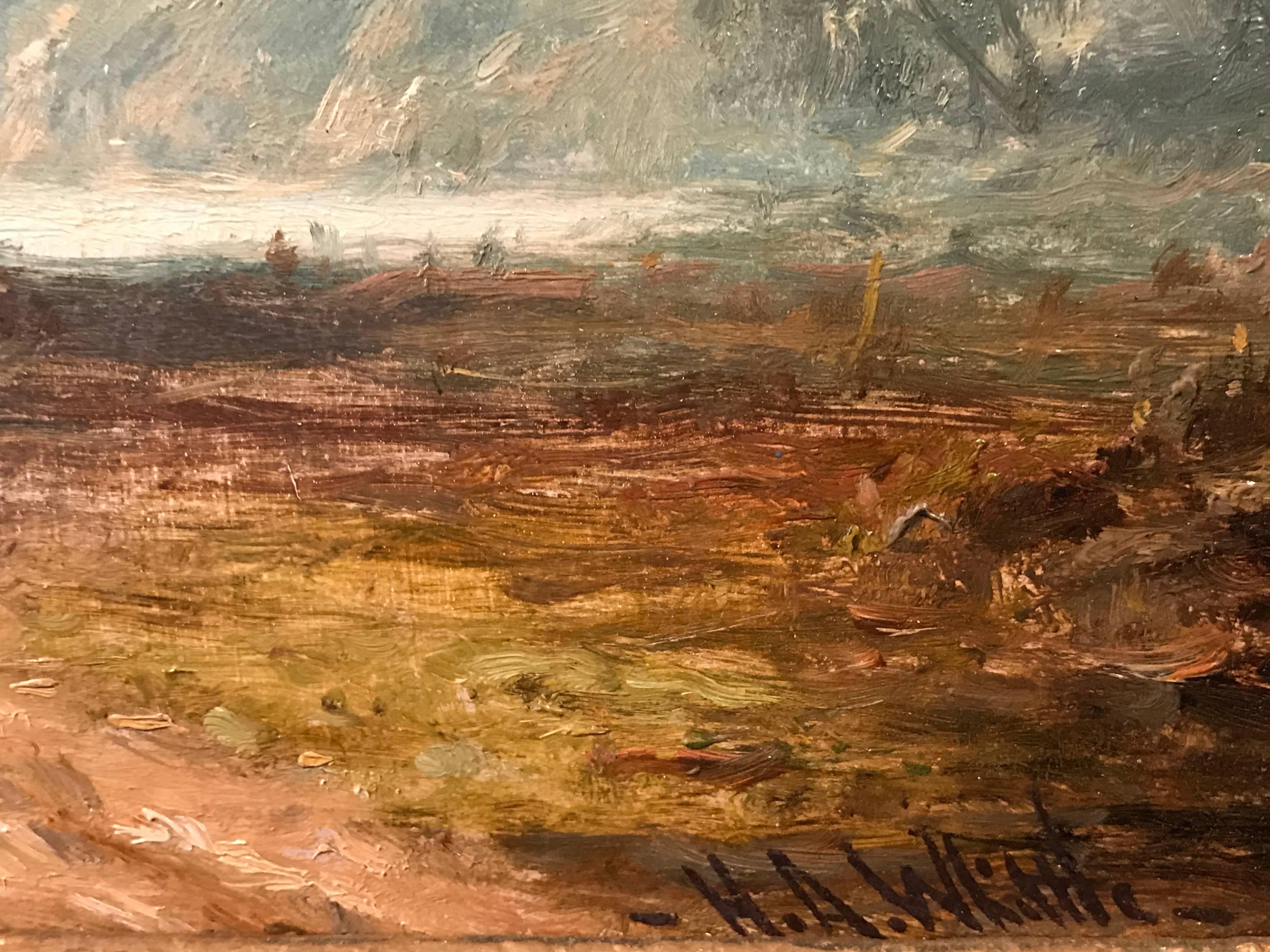 Very fine original oil painting by Henry Armstrong Whittle (1834-1904), signed to the lower right. The painting dates to 1872. It is entitled on the reverse, 