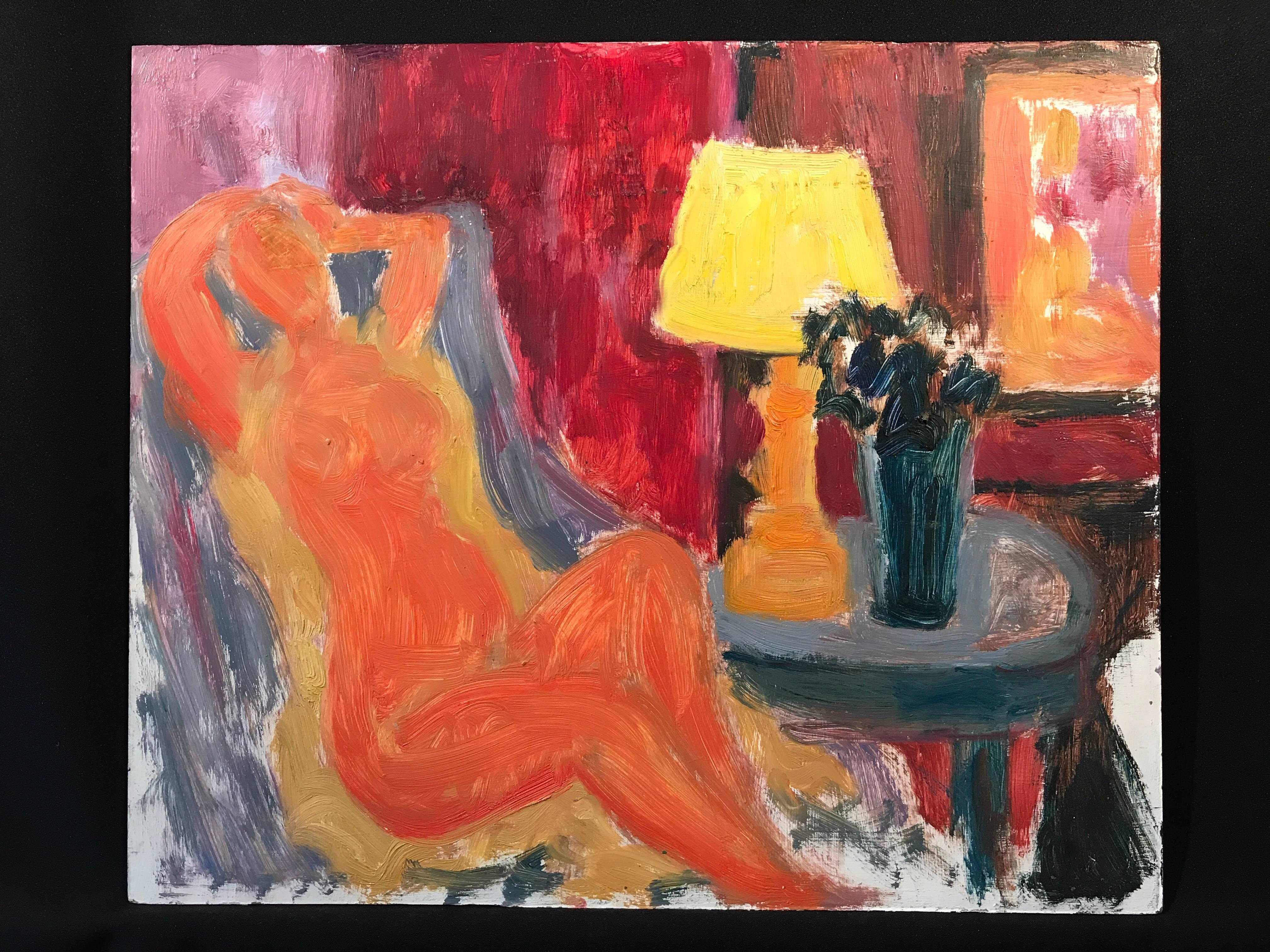 Reclining Nude Model in Interior - Painting by (after) Henri Matisse