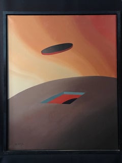1970's French Surrealist Oil Painting