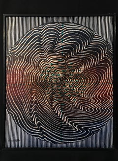 Spiralling Abstract Black & White Painting
