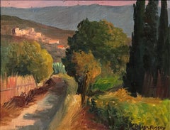 Paysage d'été provençal - Peinture à l'huile impressionniste française