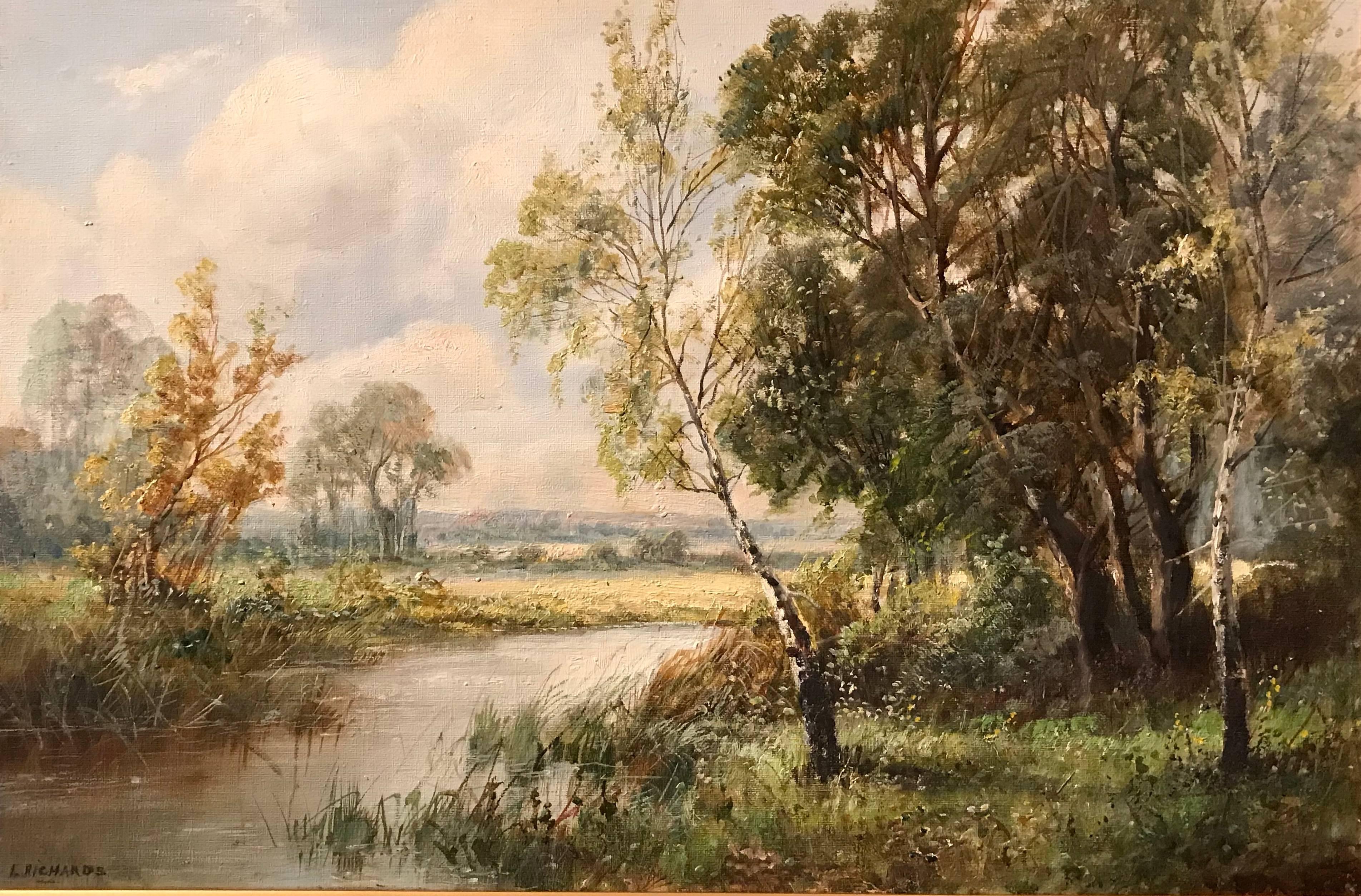 English River Landscape oil painting - Painting by Daniel Sherrin
