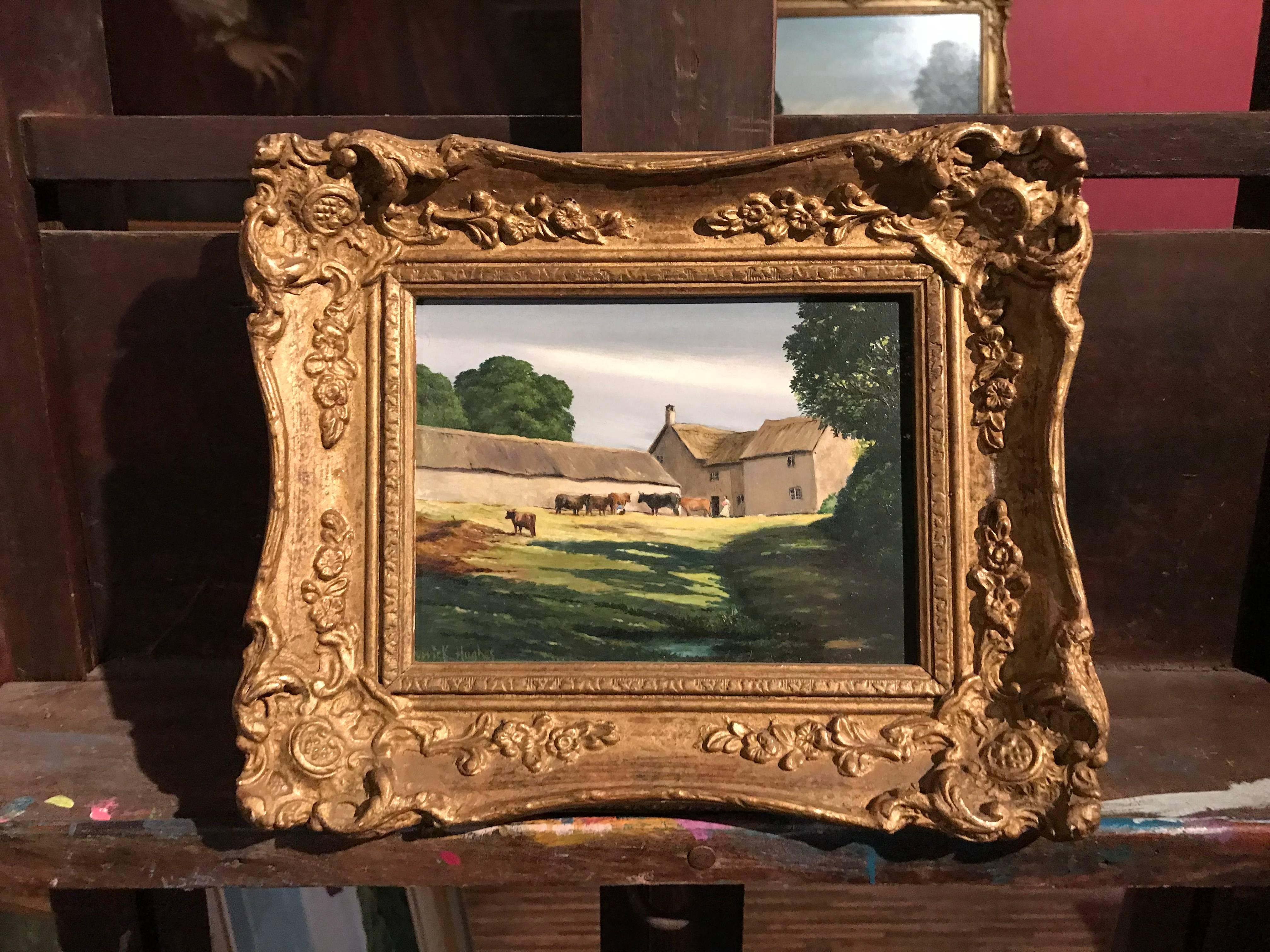 Farm Buildings - Painting by Derrick Hughes