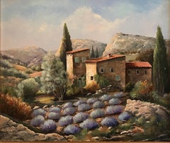 Lavnder Fields in Provence, French Oil Painting