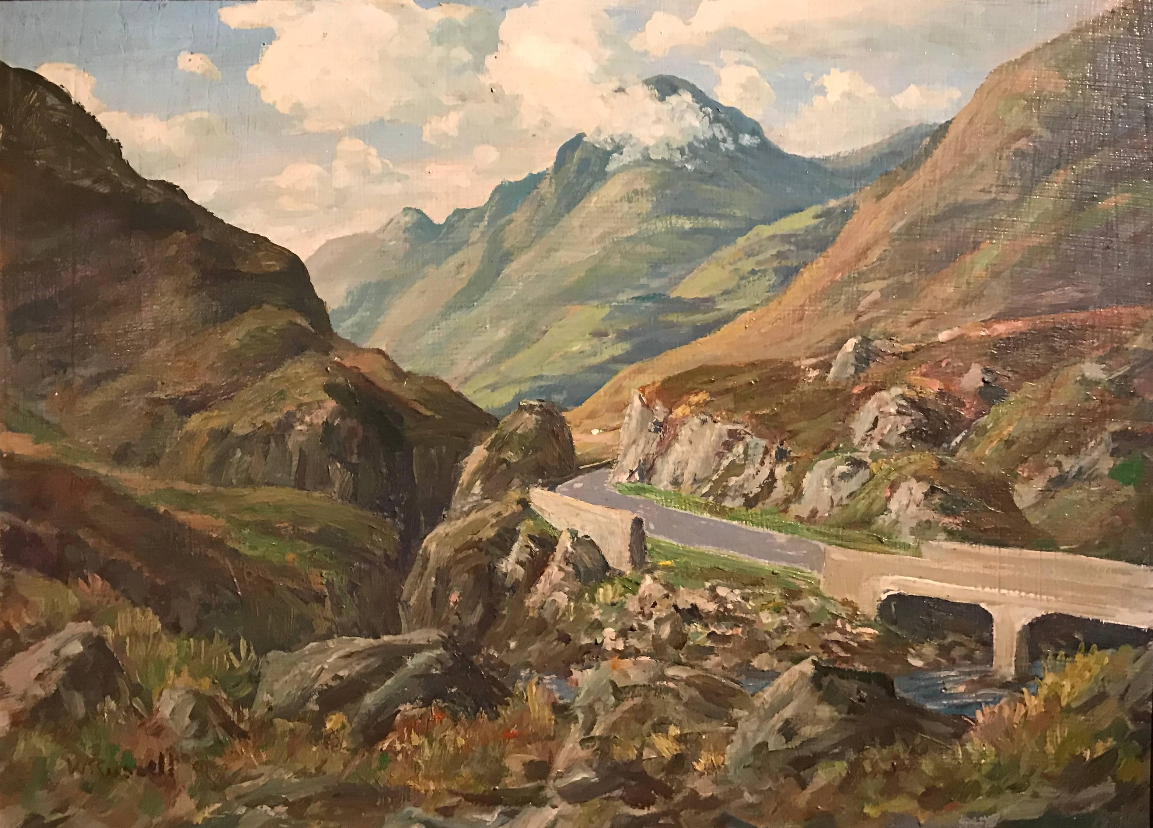 William Russell Landscape Painting - Glencoe Scotland, signed Scottish oil painting