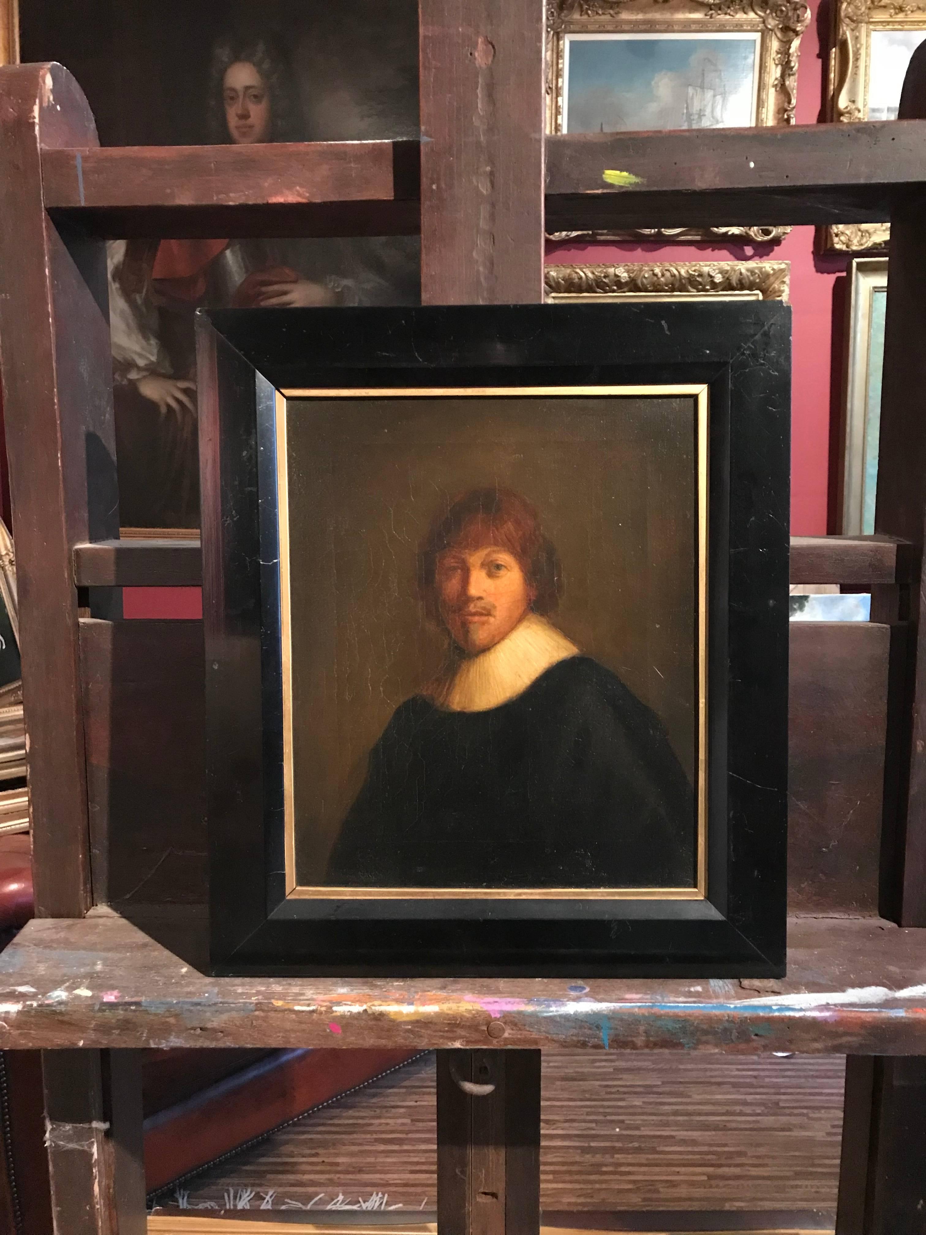 Unknown Portrait Painting - The Dutch Gentleman, Fine Antique Oil Painting on Canvas