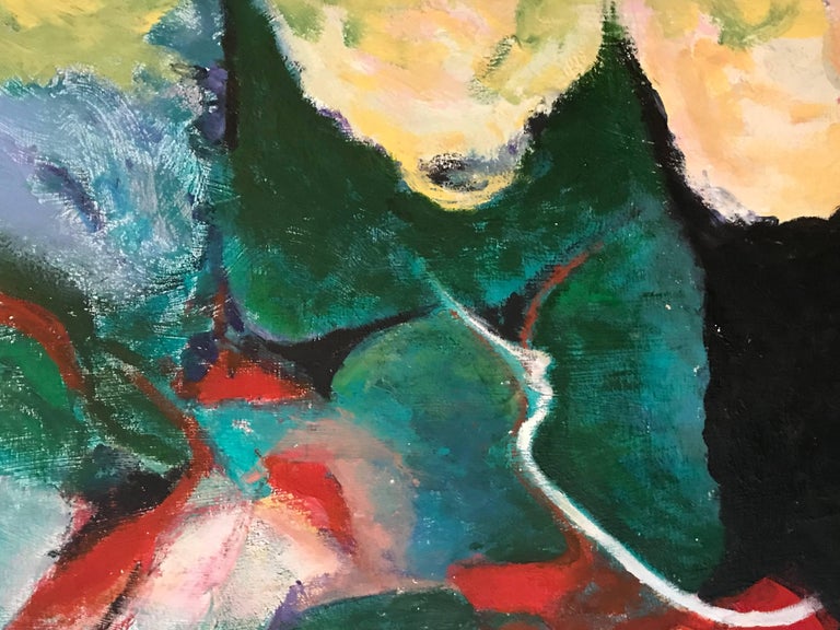 Armand Rottenberg Large French Expressionist Abstract Oil Painting