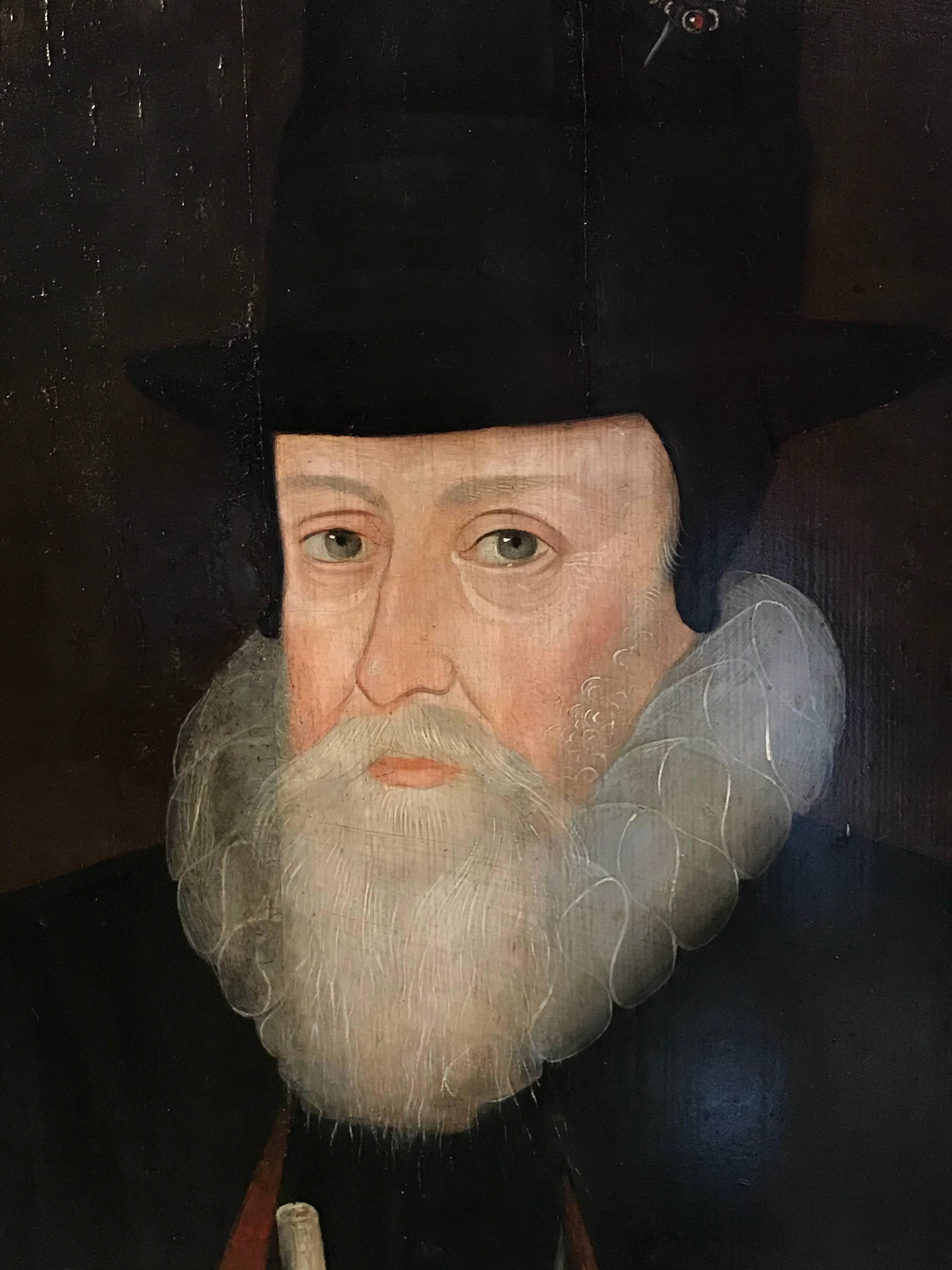 16th Century Portrait of William Cecil, Lord Burghley, original period painting 1