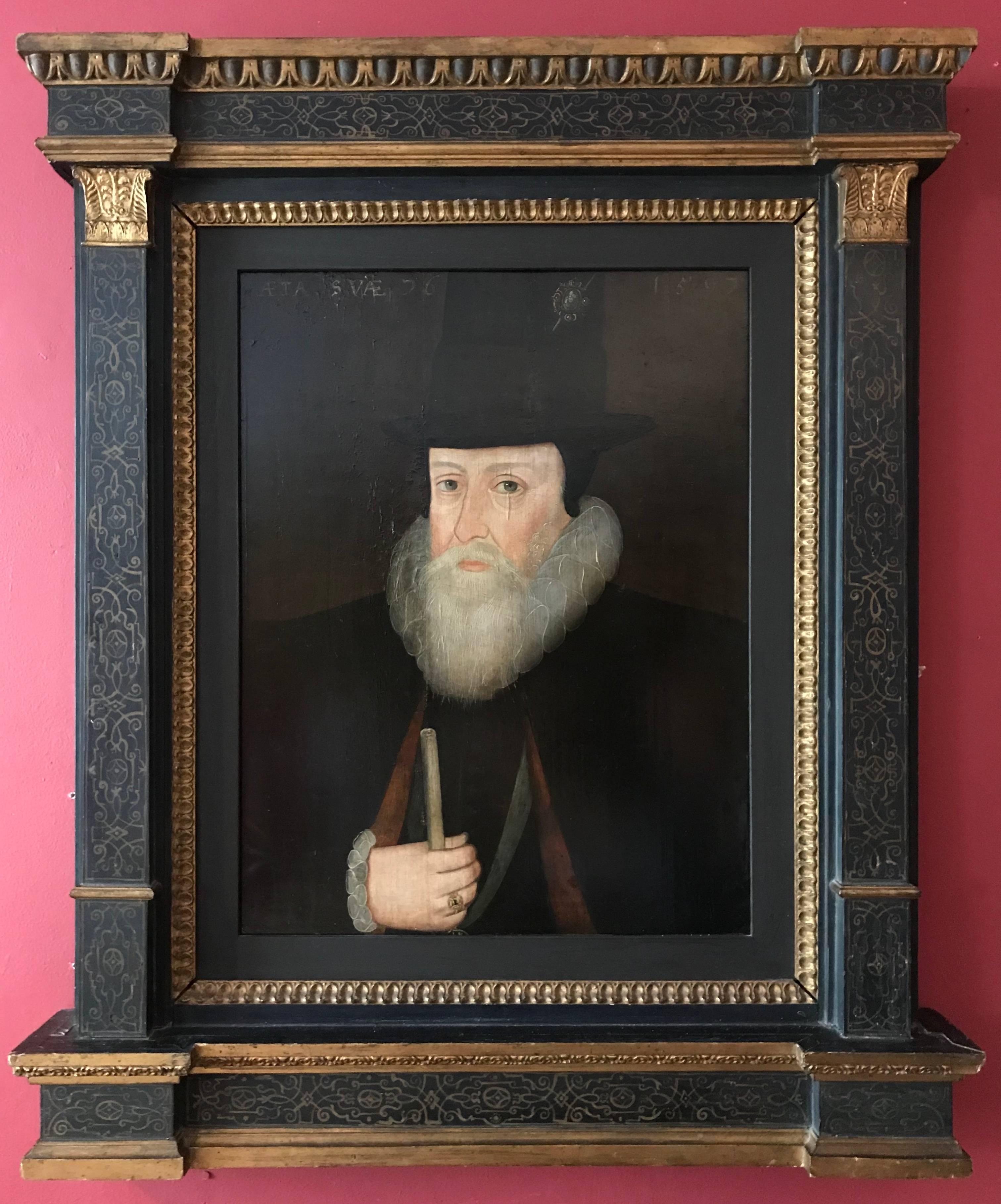 16th Century Portrait of William Cecil, Lord Burghley, original period painting - Painting by Unknown