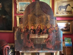 The Last Supper, 18th century Russian Old Master Oil Painting on Wood Panels