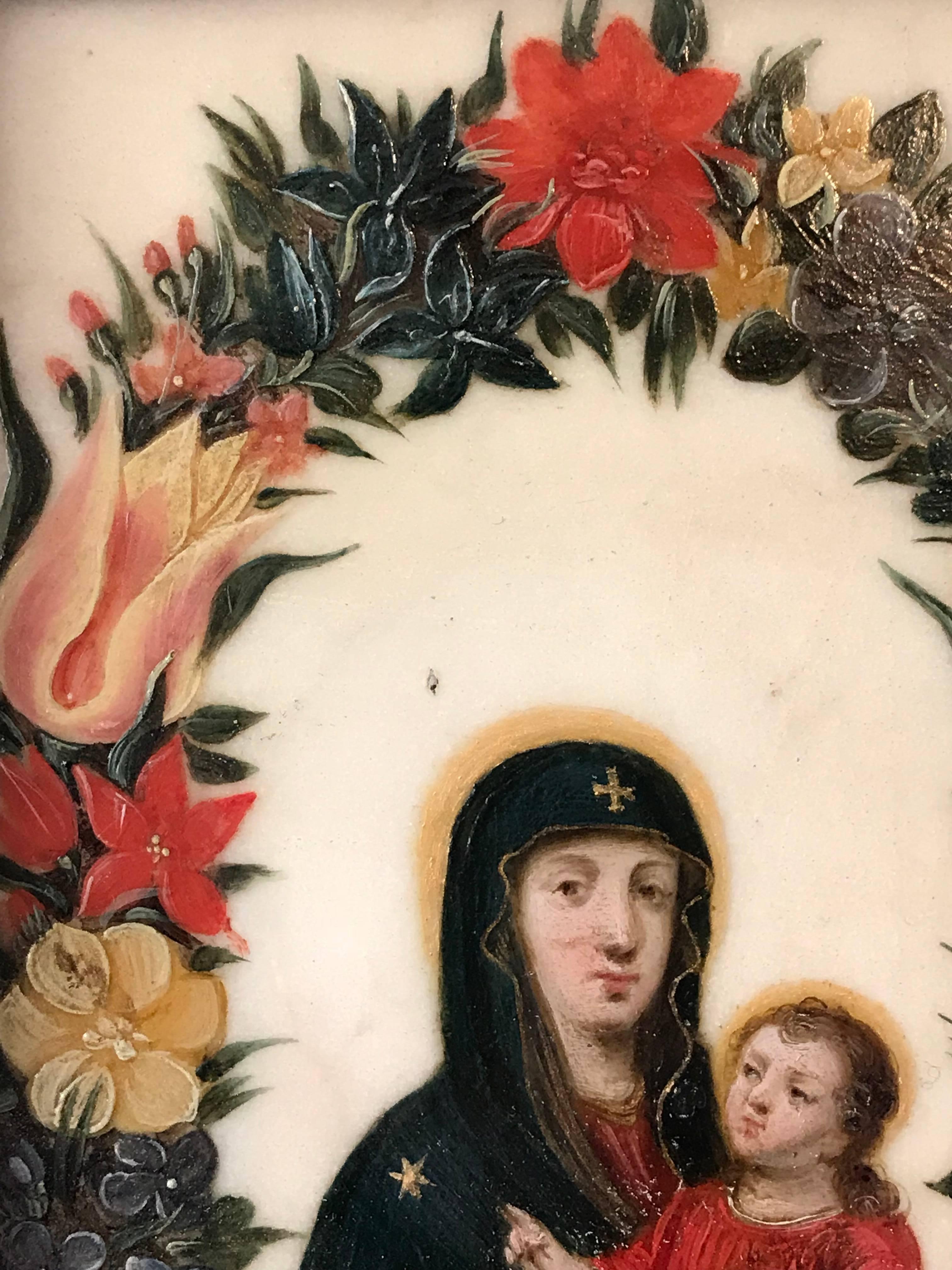Virgin and Christ Child, Oil on Marble circa 1620 2