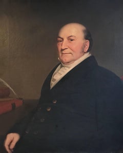 c1859 Portrait of New York Lawyer, Large 19th century Oil Painting on Canvas