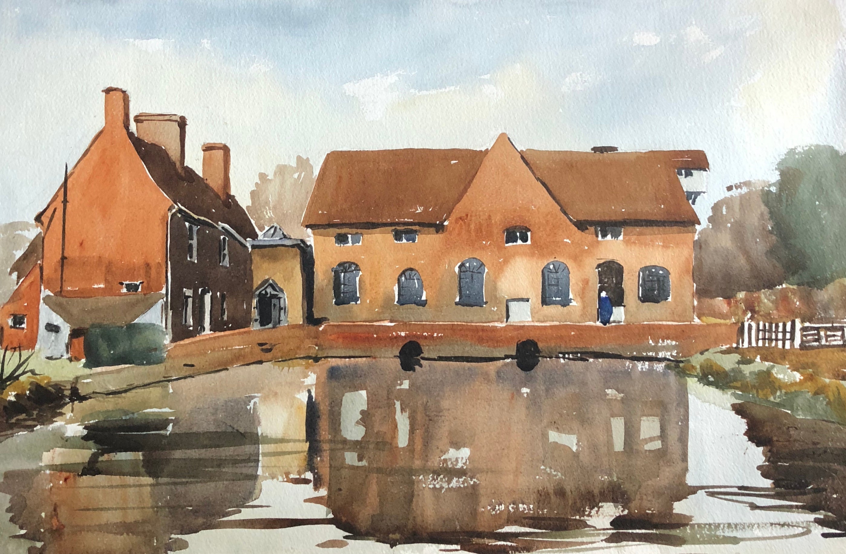 Ronald Birch Old Farm Buildings at Carrog, original British