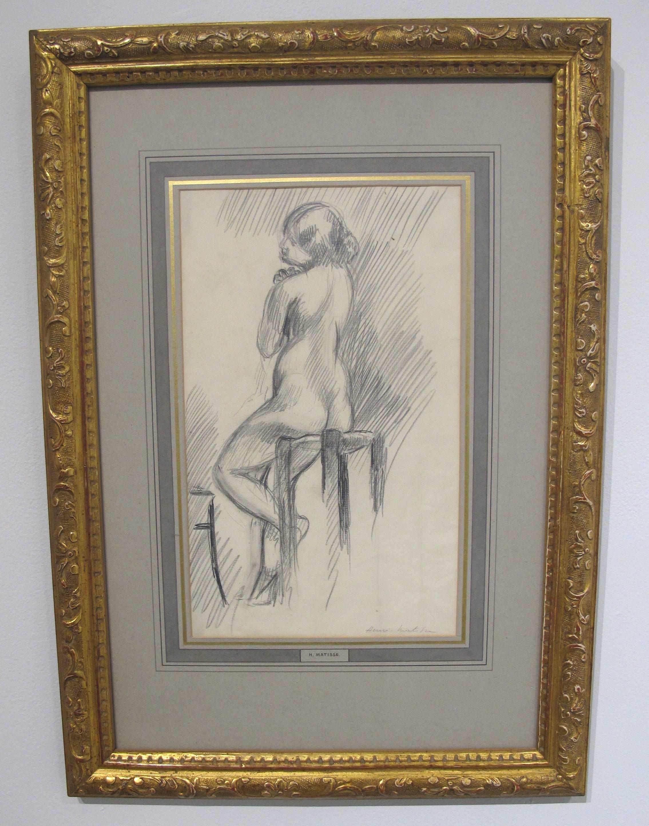 Nu Assis sur un Tabouret  - Art by Henri Matisse