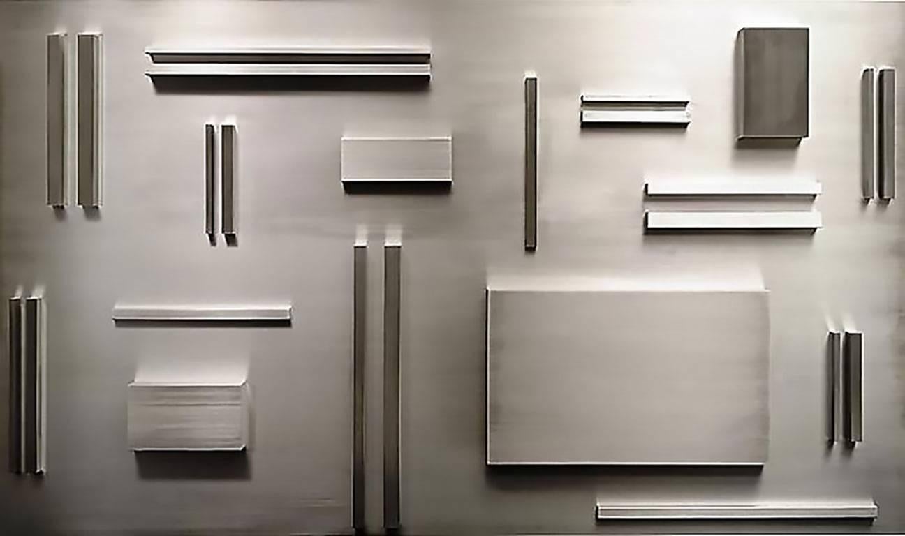 Arthur Carter Abstract Sculpture - Aluminum Elements Spaced According to Fibonacci
