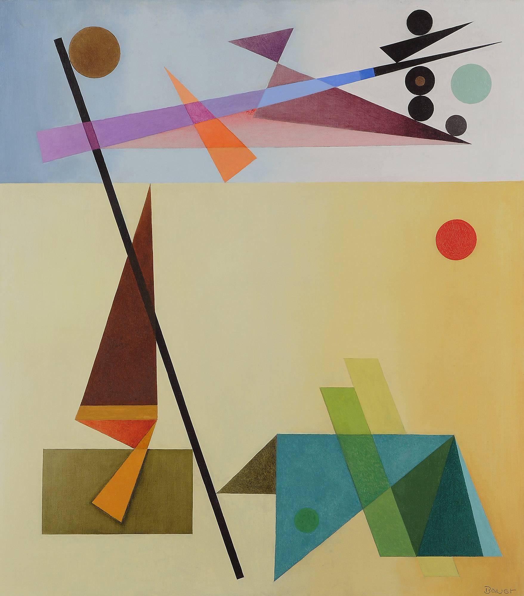 Abstract Painting Rudolf Bauer - Composition 115