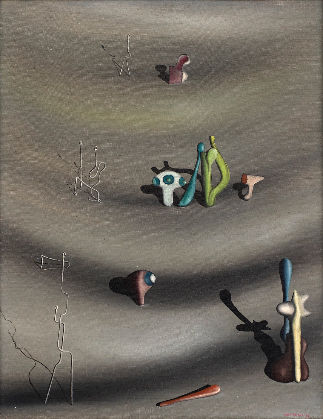 Yves Tanguy Je Te Retrouve Objet Trouve Painting For Sale