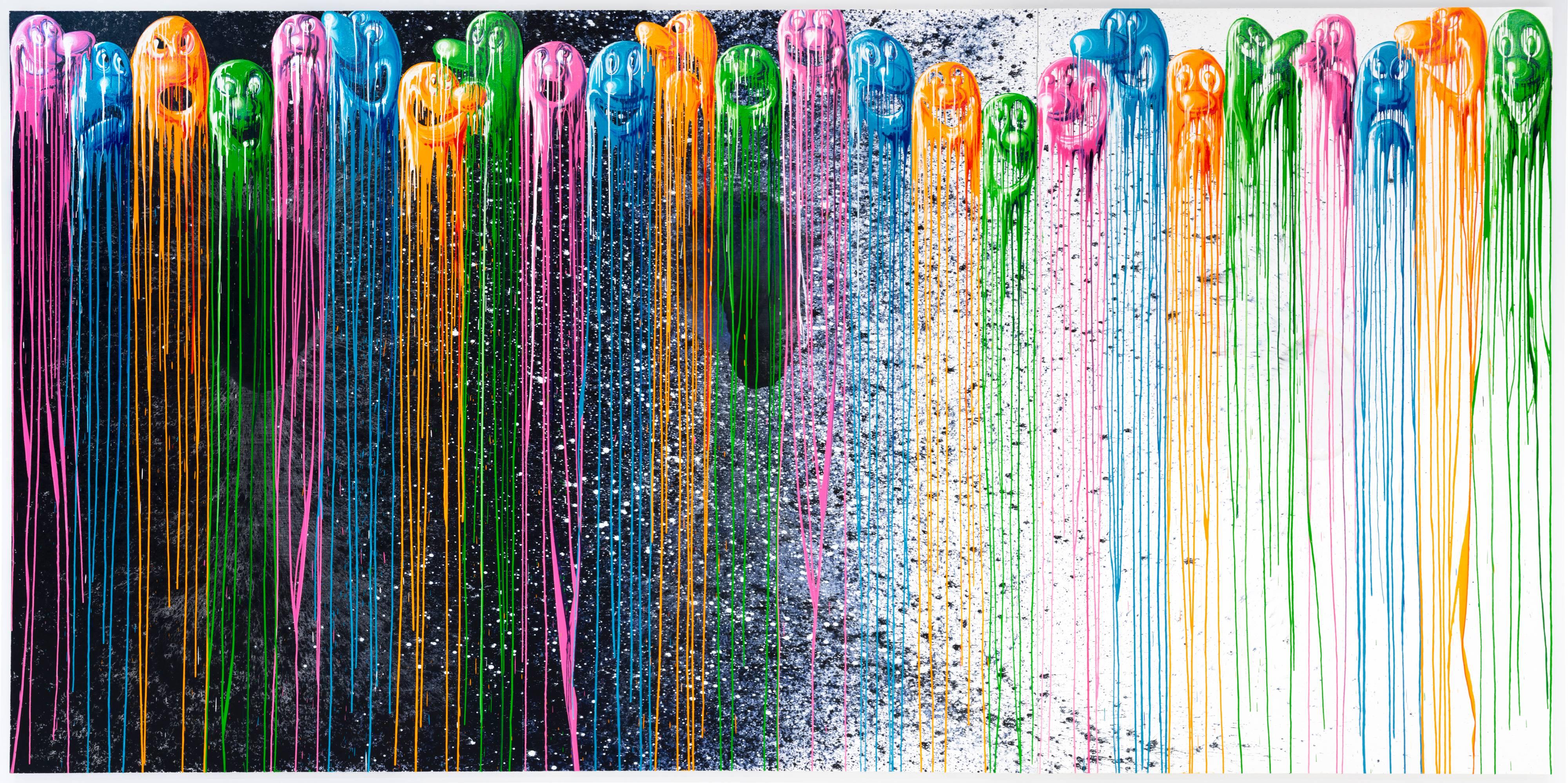 Were Melting Together Night and Day - Painting by Kenny Scharf