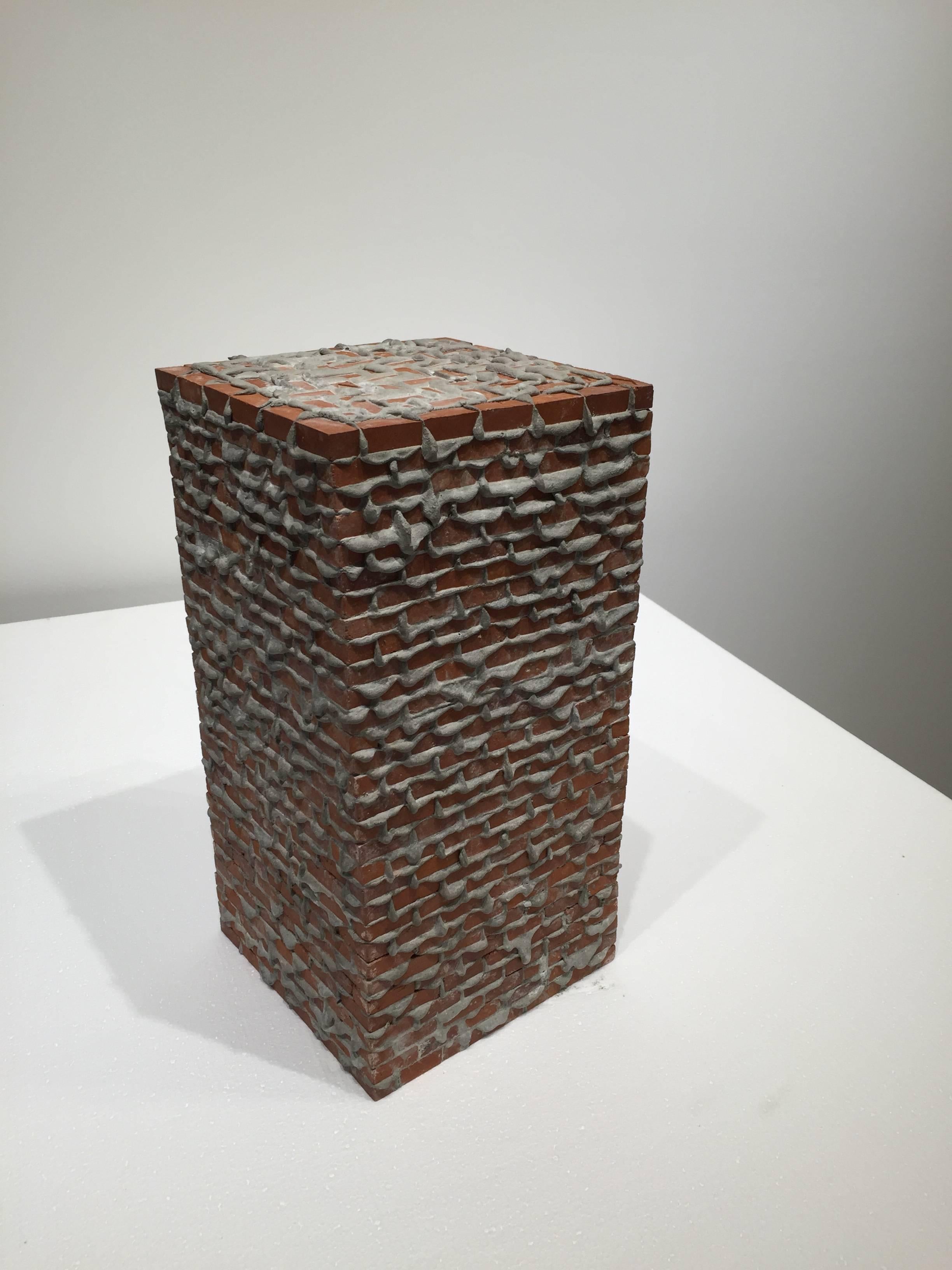 Small Rectangular Pillar - Sculpture by Noor Ali Chagani