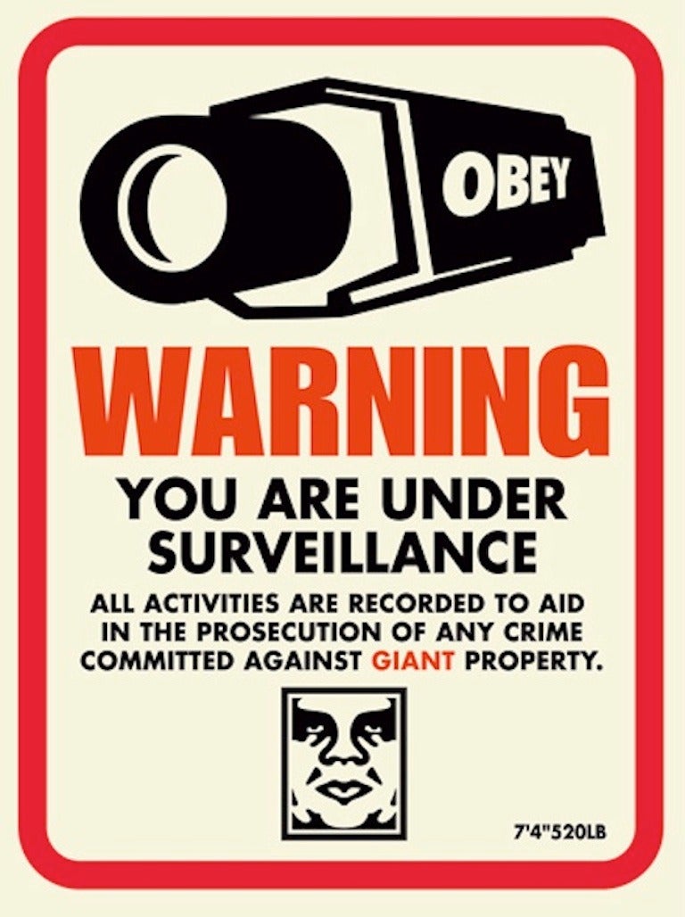 Warning Surveillance - Print by Shepard Fairey