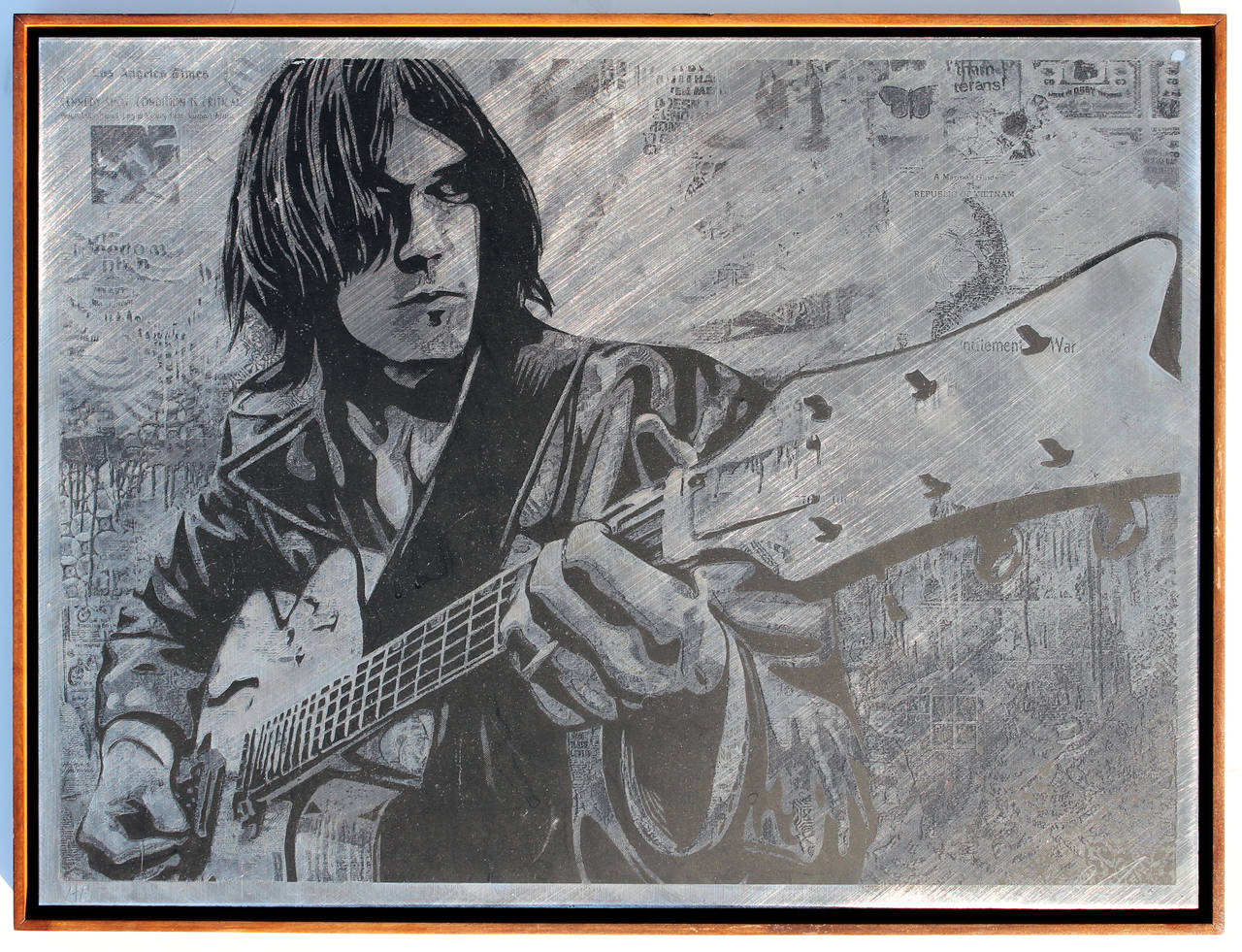 Neal Young Metal - Print by Shepard Fairey
