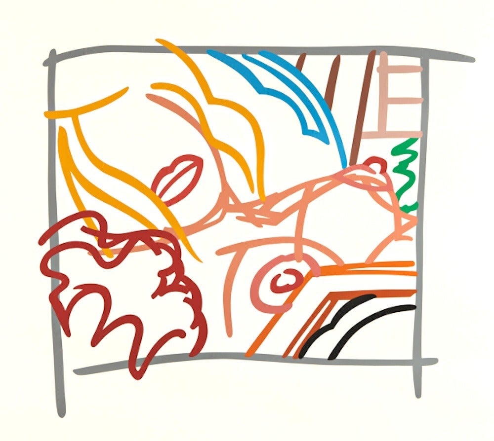 Bedroom Blonde Doodle with Photo - Print by Tom Wesselmann