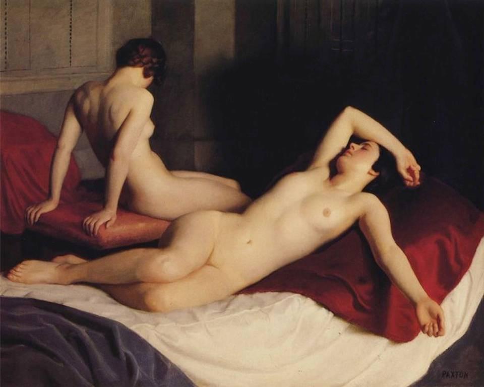 William McGregor Paxton Nude Painting - Two Nudes