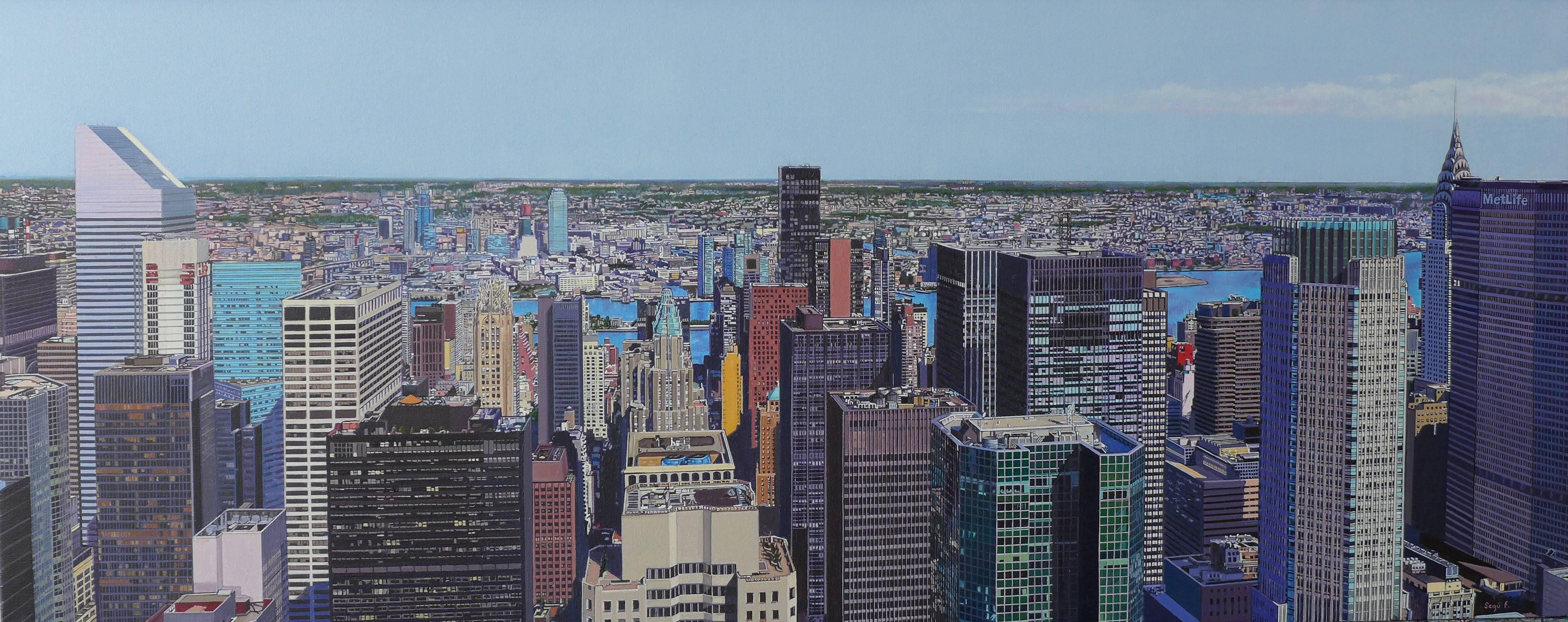 Josep Segu Landscape Painting - NY, Manhattan East and Queens II