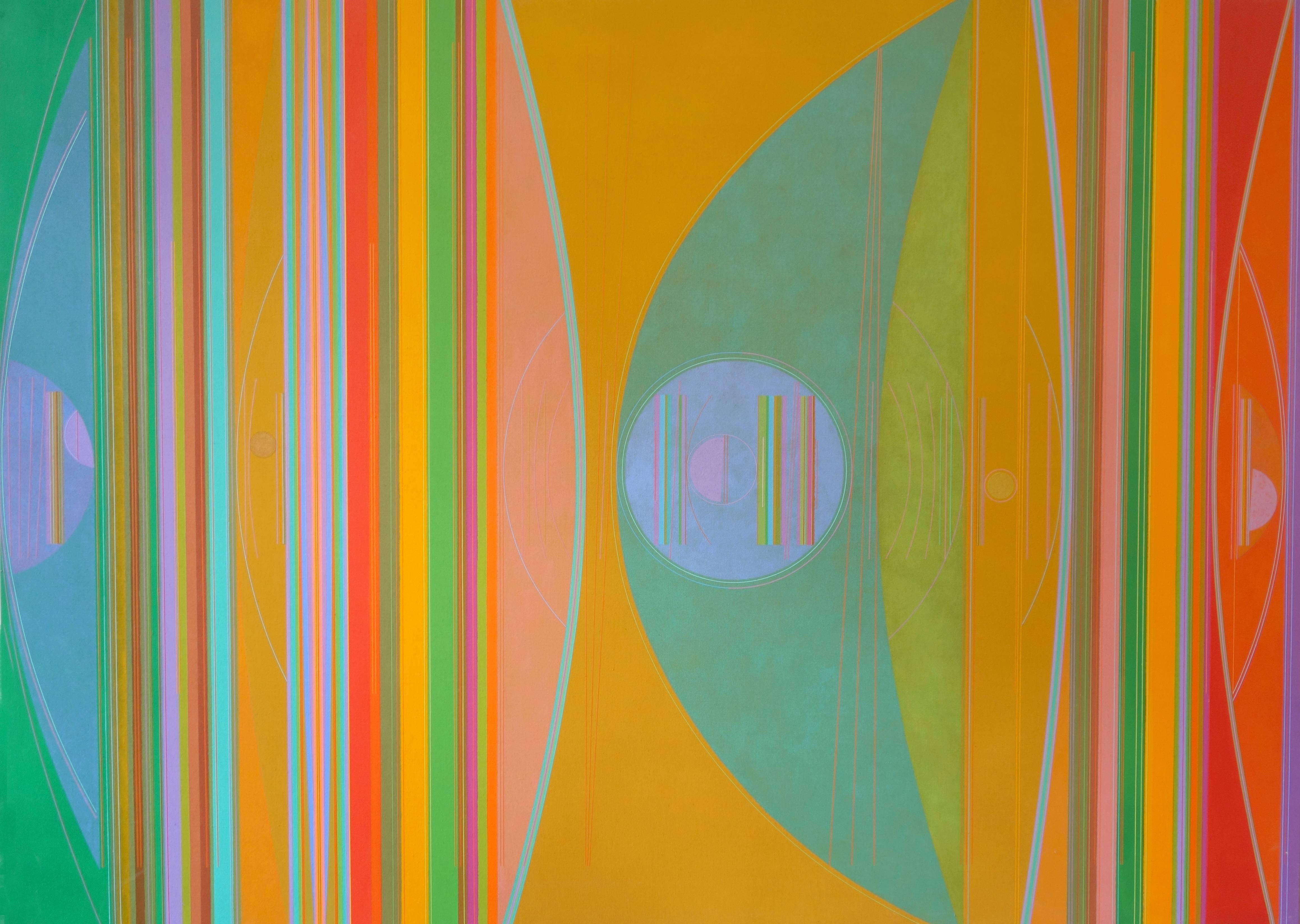 Julio Granda Abstract Painting - Banded Rythms