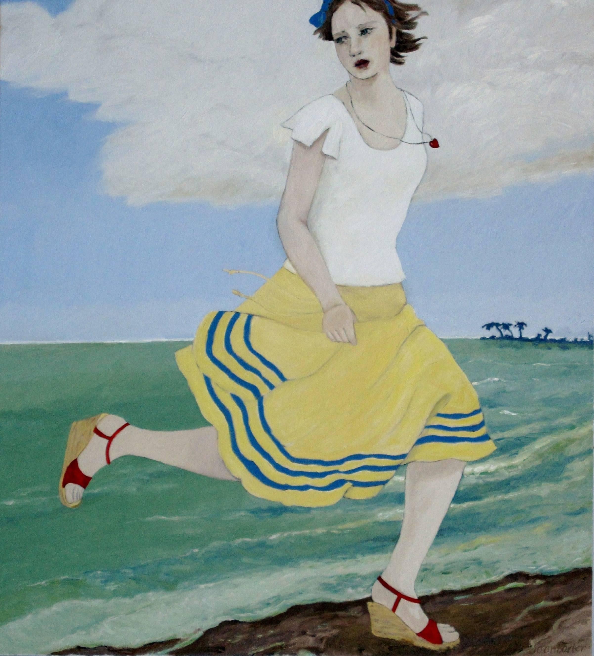 Joan Barber Figurative Painting - Running the Keys