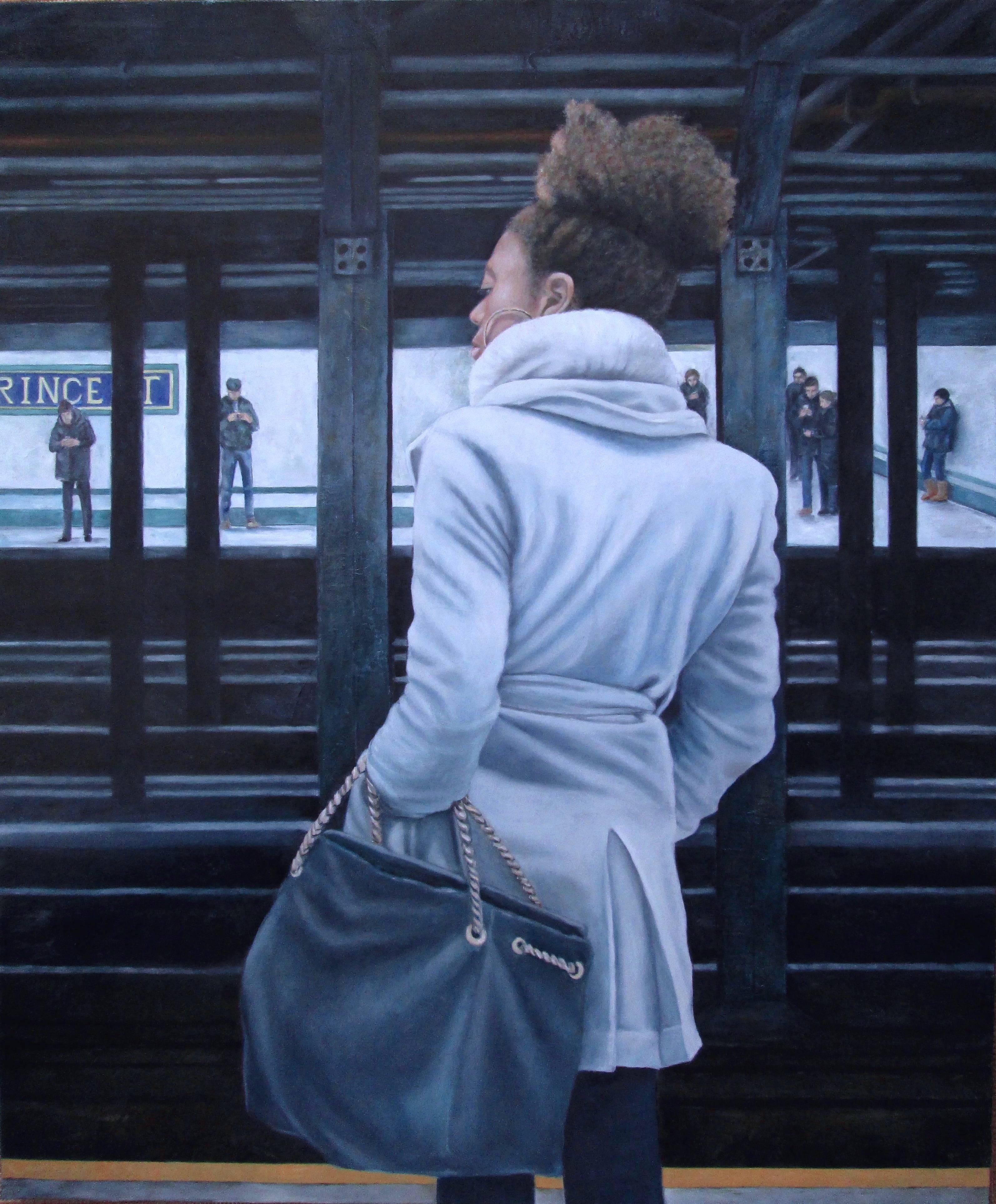Kris Galli Figurative Painting - The Angel of Prince Street Station