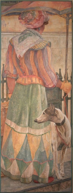 Black Suffragette Walks Her Dog in the Rain